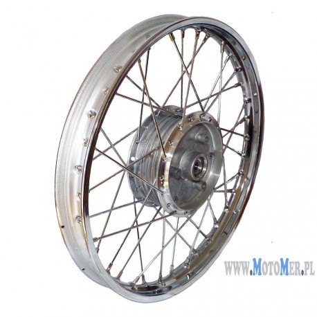 The spoked wheel (rim 1,50x16 in chrome-plated steel without lettering) with hub 16 (all moped types)