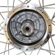 The spoked wheel (rim 1,50x16 in chrome-plated steel without lettering) with hub 16 (all moped types)