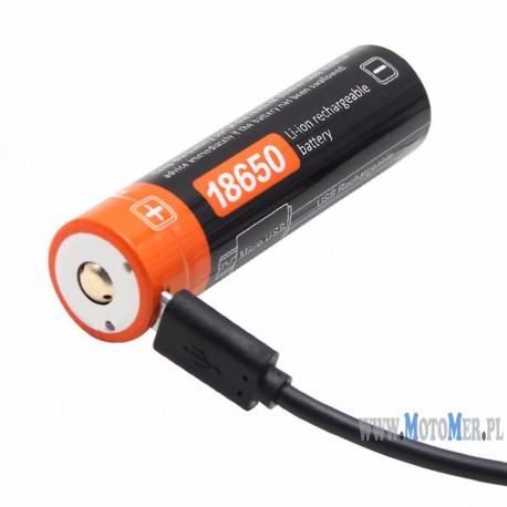Akumulator 18650 z USB 3,7V 2600 mAh 9,62Wh litowy
