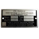 Typenschild alle Moped (Rahmenplakette aus Aluminium)***