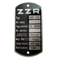 Typenschild alle Moped (Rahmenplakette aus Aluminium)***