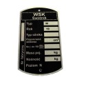 Tabliczka znamionowa WSK M