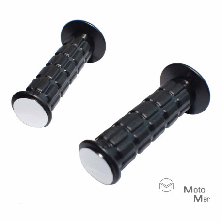 Rubber handlebar right and left  Tail plug chrom Simson