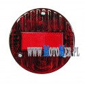 Taillight complete, round - 3 screws, red, MZ, Simson